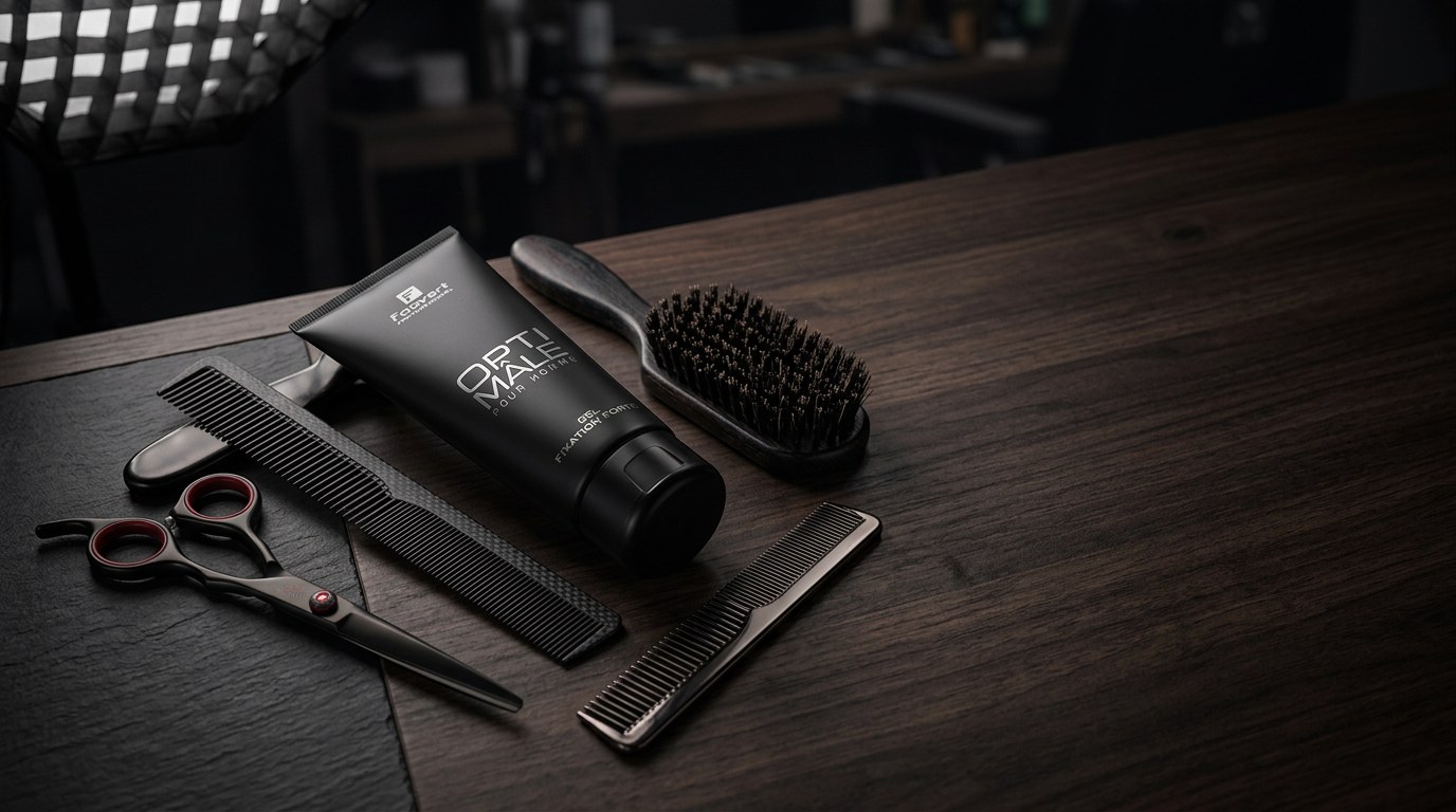 Outils professionnels de coiffure sur table